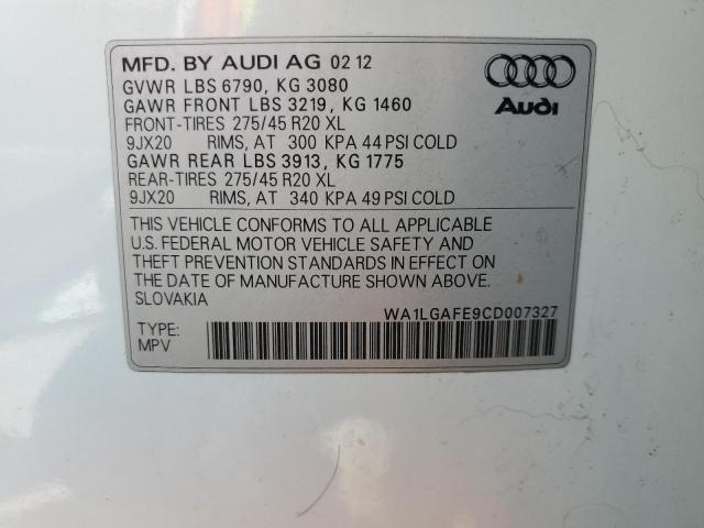 Photo 12 VIN: WA1LGAFE9CD007327 - AUDI Q7 