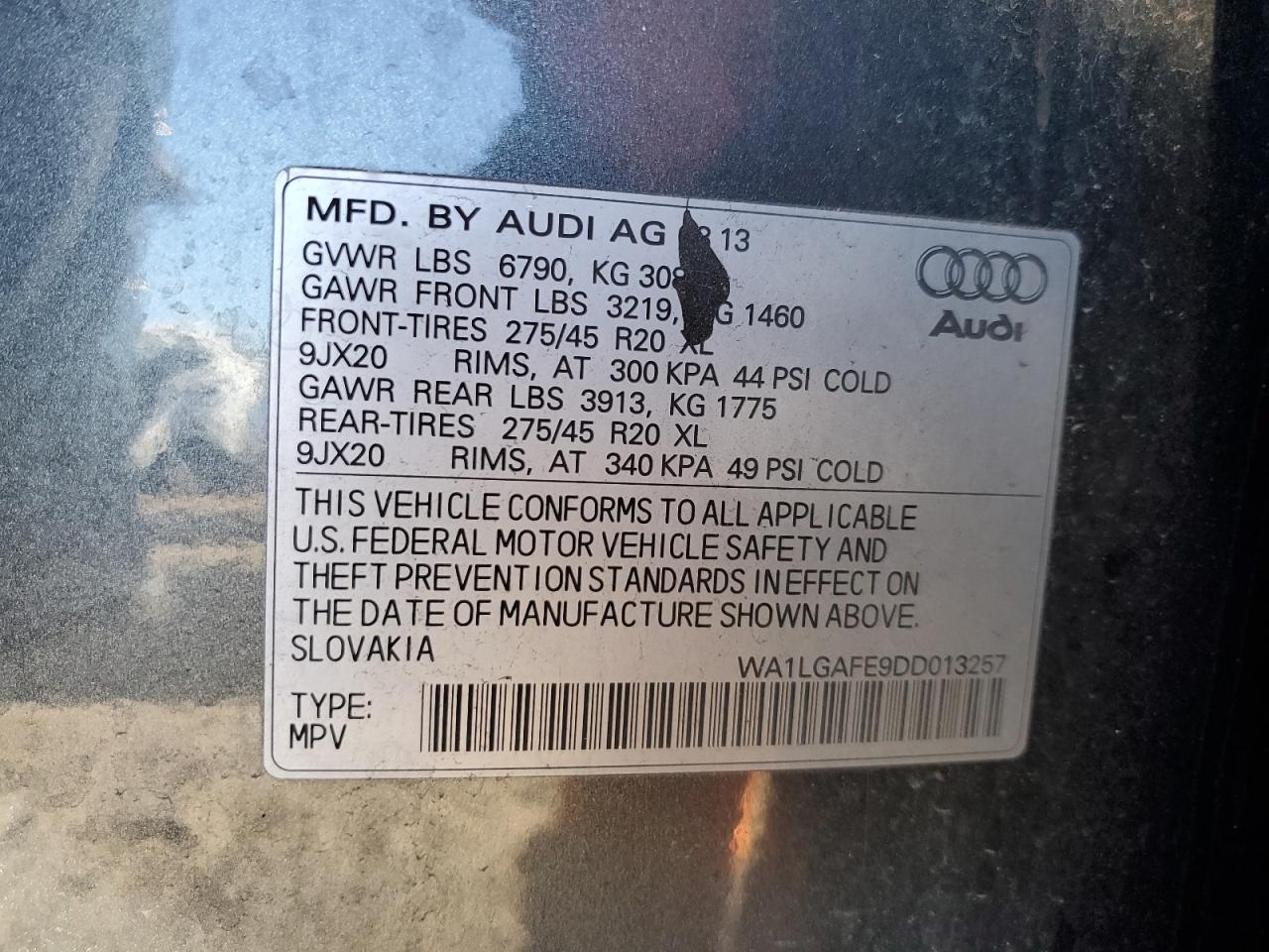 Photo 12 VIN: WA1LGAFE9DD013257 - AUDI Q7 