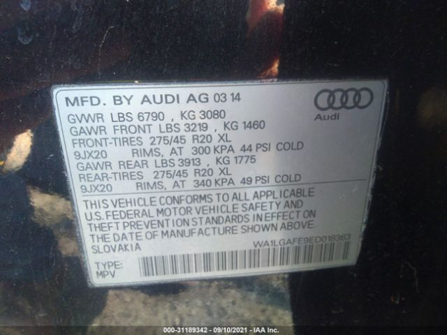 Photo 8 VIN: WA1LGAFE9ED018363 - AUDI Q7 