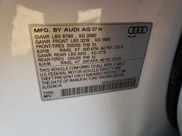 Photo 9 VIN: WA1LGAFE9FD004822 - AUDI Q7 PREMIUM 