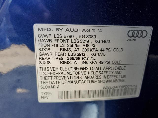 Photo 12 VIN: WA1LGAFE9FD011754 - AUDI Q7 PREMIUM 