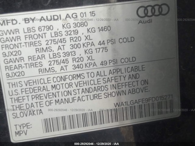 Photo 8 VIN: WA1LGAFE9FD015271 - AUDI Q7 