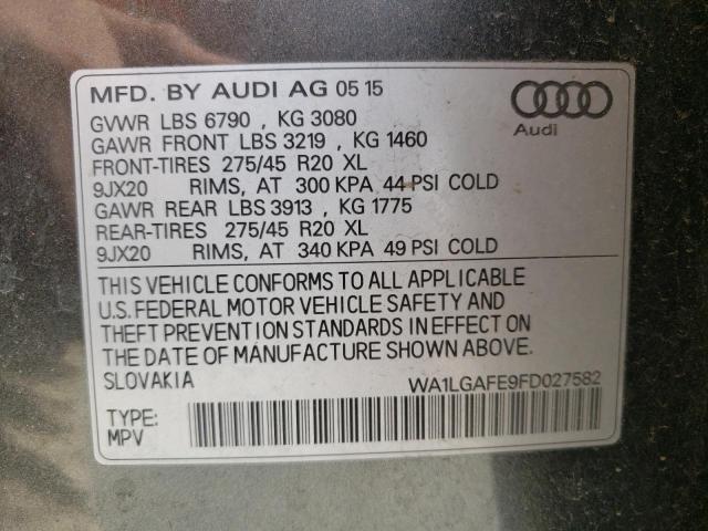 Photo 9 VIN: WA1LGAFE9FD027582 - AUDI Q7 PREMIUM 