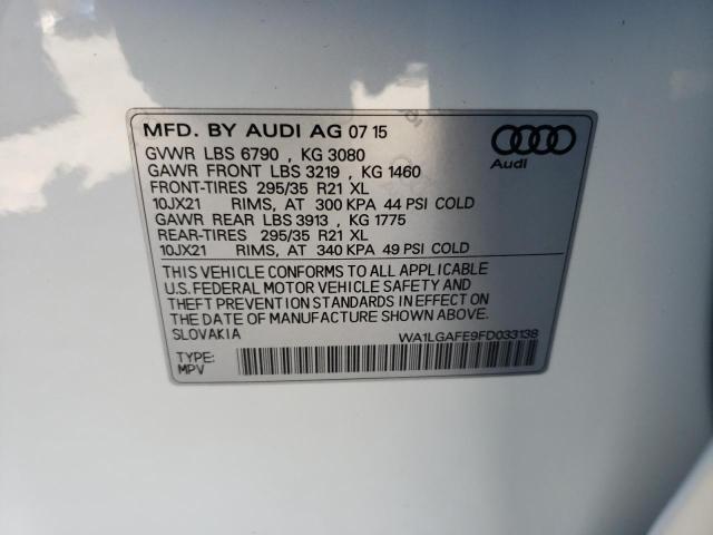 Photo 9 VIN: WA1LGAFE9FD033138 - AUDI Q7 PREMIUM 