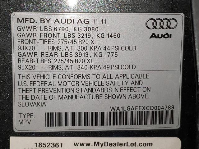 Photo 9 VIN: WA1LGAFEXCD004789 - AUDI Q7 