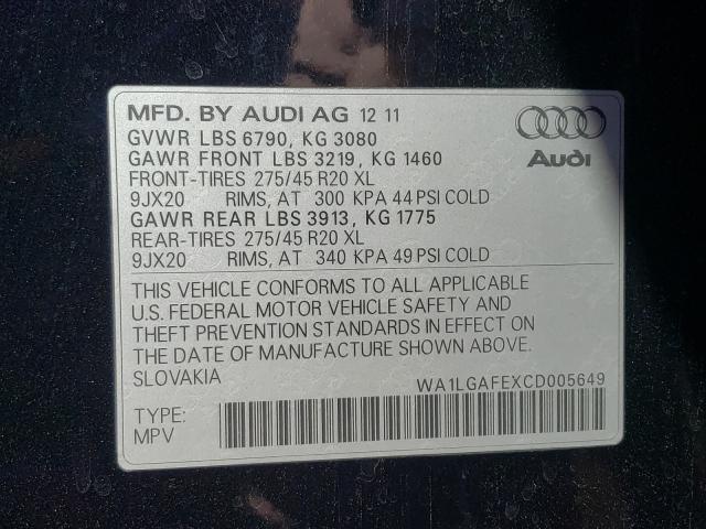 Photo 9 VIN: WA1LGAFEXCD005649 - AUDI Q7 PREMIUM 