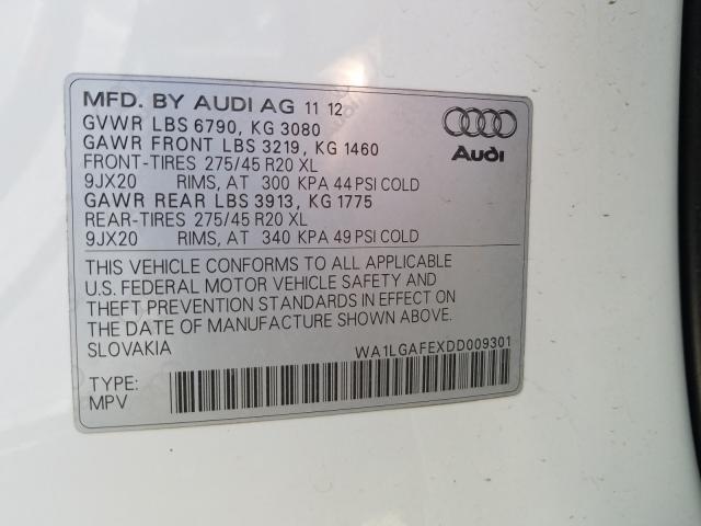 Photo 9 VIN: WA1LGAFEXDD009301 - AUDI Q7 PREMIUM 