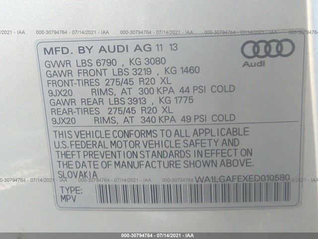 Photo 8 VIN: WA1LGAFEXED010580 - AUDI Q7 