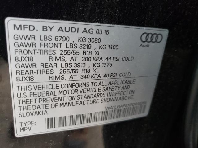 Photo 9 VIN: WA1LGAFEXFD019264 - AUDI Q7 PREMIUM 