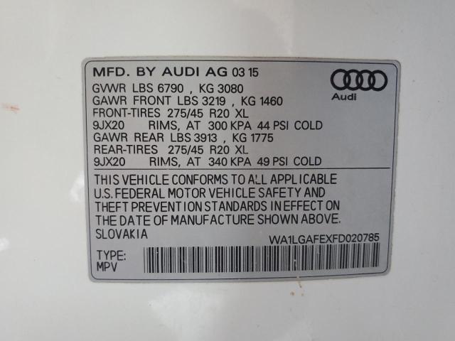 Photo 12 VIN: WA1LGAFEXFD020785 - AUDI Q7 PREMIUM 