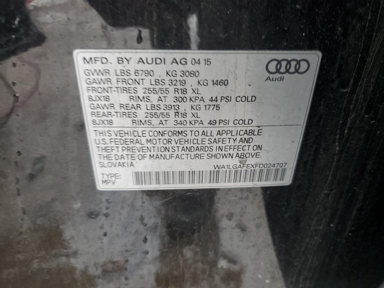 Photo 12 VIN: WA1LGAFEXFD024707 - AUDI Q7 