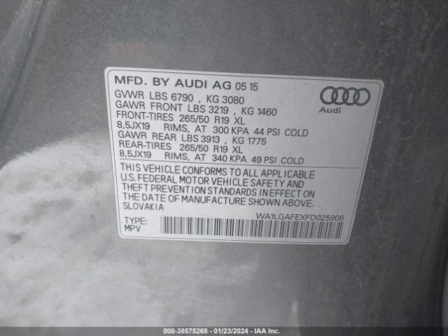 Photo 8 VIN: WA1LGAFEXFD025906 - AUDI Q7 