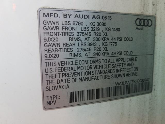 Photo 9 VIN: WA1LGAFEXFD030247 - AUDI Q7 