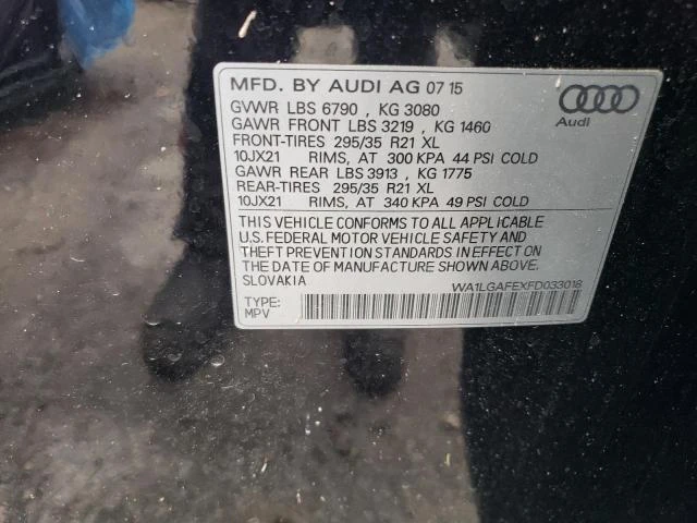 Photo 13 VIN: WA1LGAFEXFD033018 - AUDI Q7 PREMIUM 