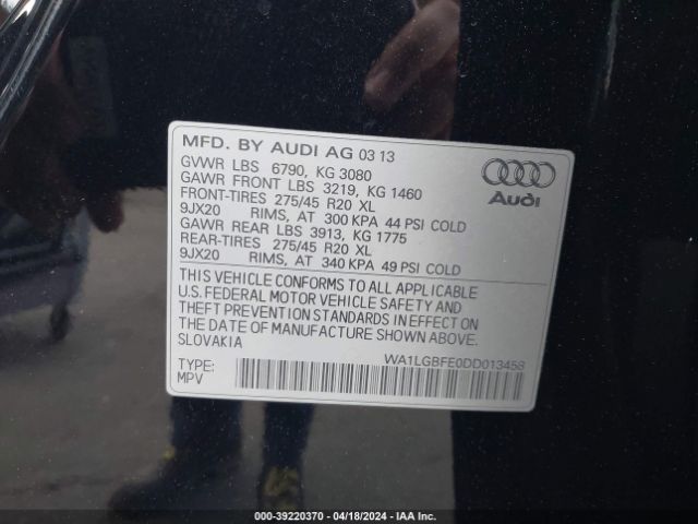 Photo 8 VIN: WA1LGBFE0DD013458 - AUDI Q7 