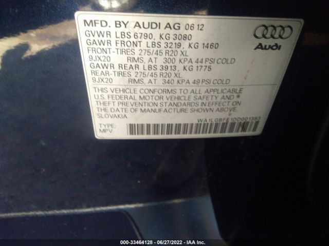 Photo 8 VIN: WA1LGBFE1DD001383 - AUDI Q7 