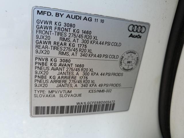 Photo 12 VIN: WA1LGCFE5BD005472 - AUDI Q7 PREMIUM 