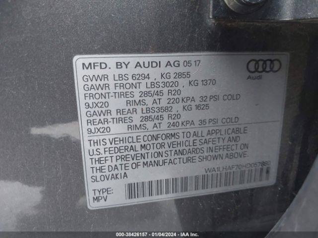 Photo 8 VIN: WA1LHAF70HD057880 - AUDI Q7 