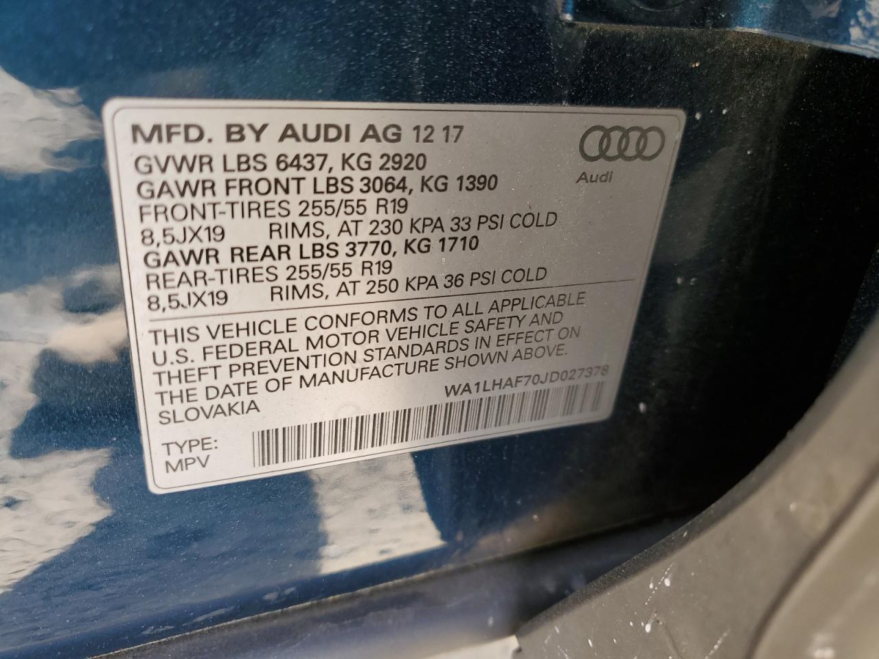 Photo 12 VIN: WA1LHAF70JD027378 - AUDI Q7 