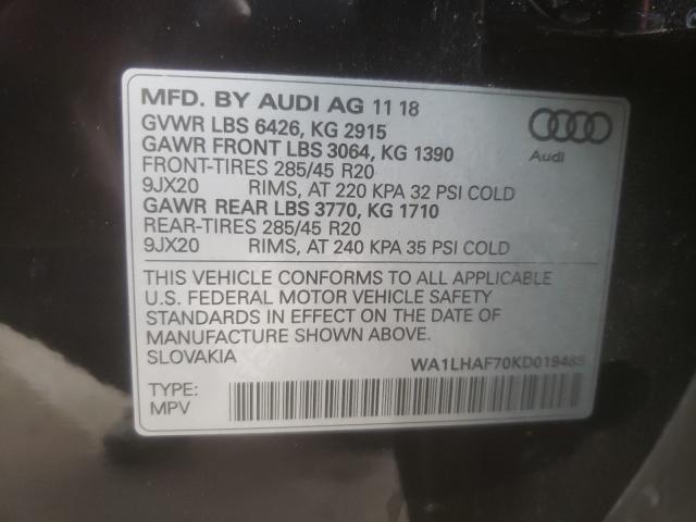 Photo 9 VIN: WA1LHAF70KD019489 - AUDI Q7 PREMIUM 