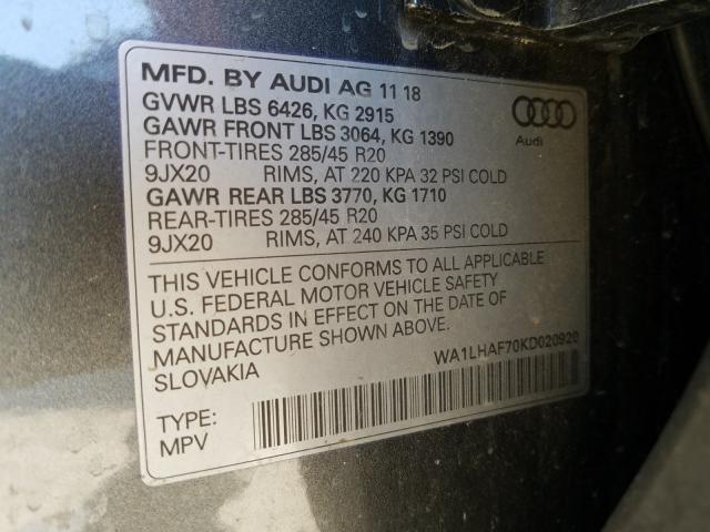 Photo 9 VIN: WA1LHAF70KD020920 - AUDI Q7 