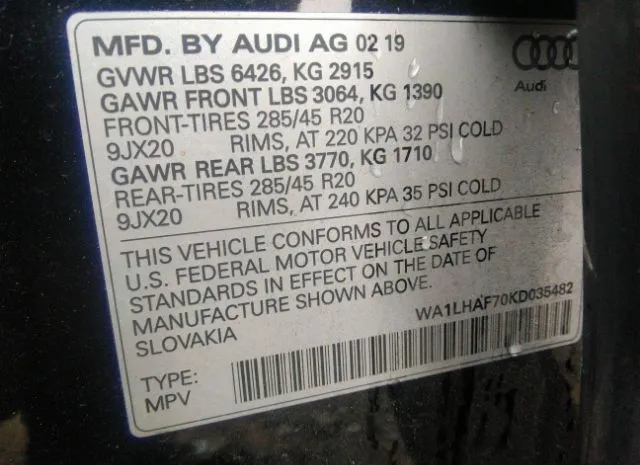 Photo 8 VIN: WA1LHAF70KD035482 - AUDI Q7 