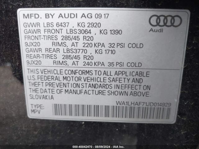 Photo 8 VIN: WA1LHAF71JD014929 - AUDI Q7 