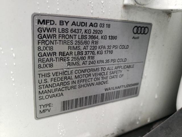 Photo 9 VIN: WA1LHAF71JD034999 - AUDI Q7 PREMIUM 