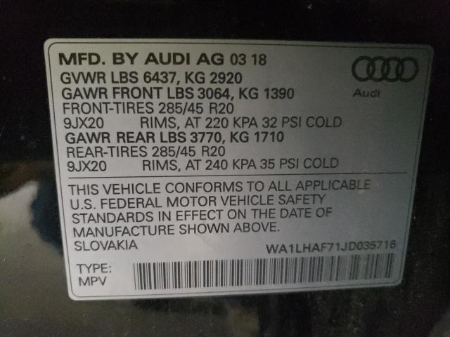 Photo 9 VIN: WA1LHAF71JD035716 - AUDI Q7 