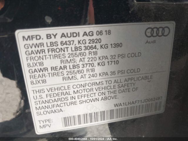 Photo 8 VIN: WA1LHAF71JD052497 - AUDI Q7 