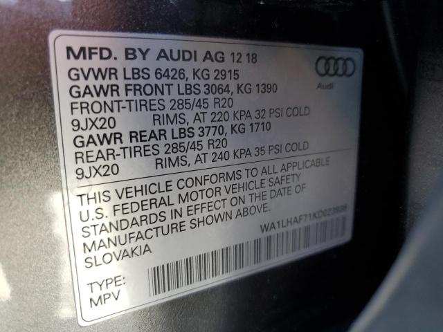 Photo 12 VIN: WA1LHAF71KD023938 - AUDI Q7 PREMIUM 