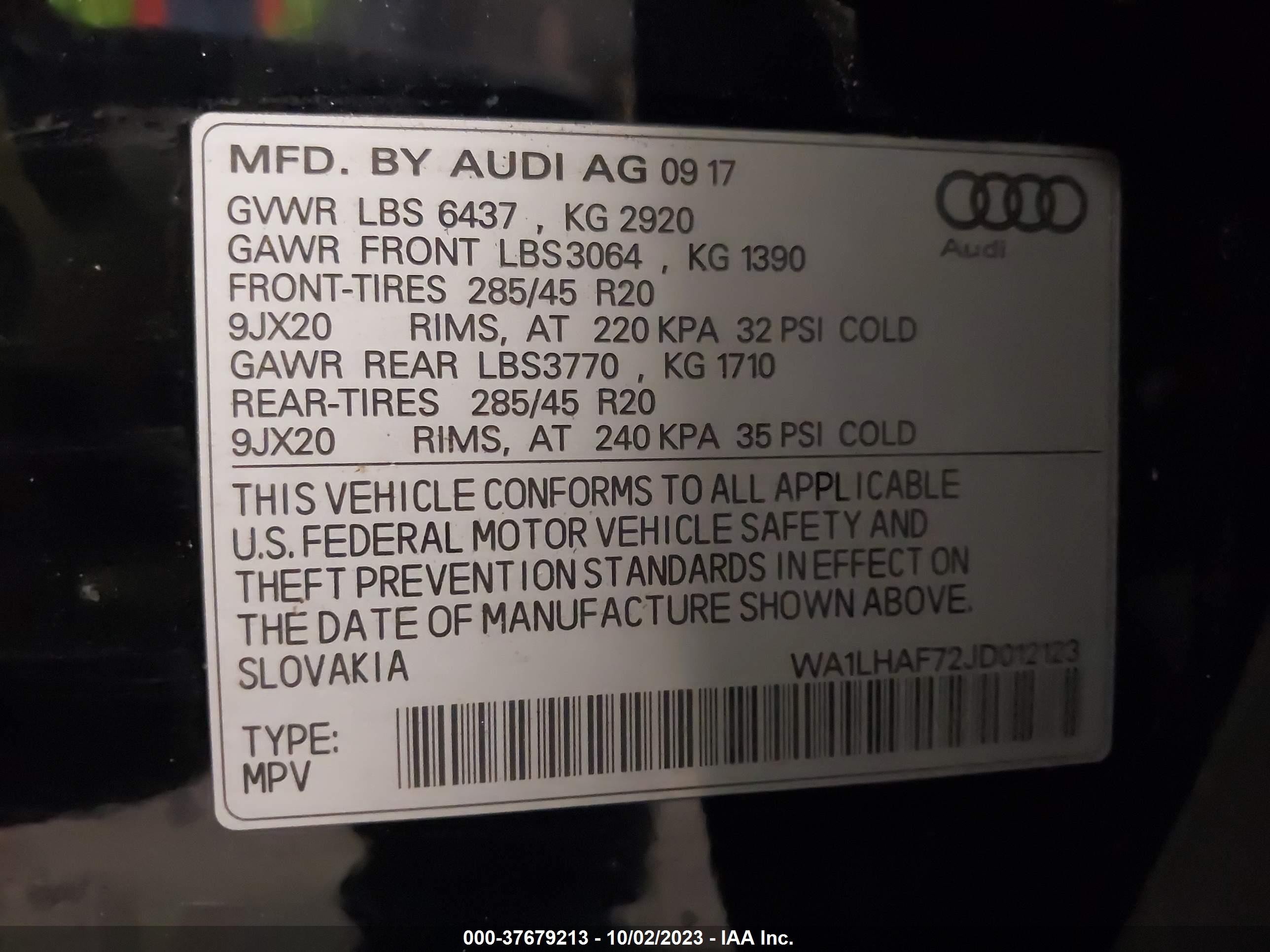 Photo 8 VIN: WA1LHAF72JD012123 - AUDI Q7 