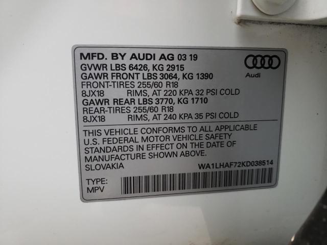 Photo 9 VIN: WA1LHAF72KD038514 - AUDI Q7 PREMIUM 