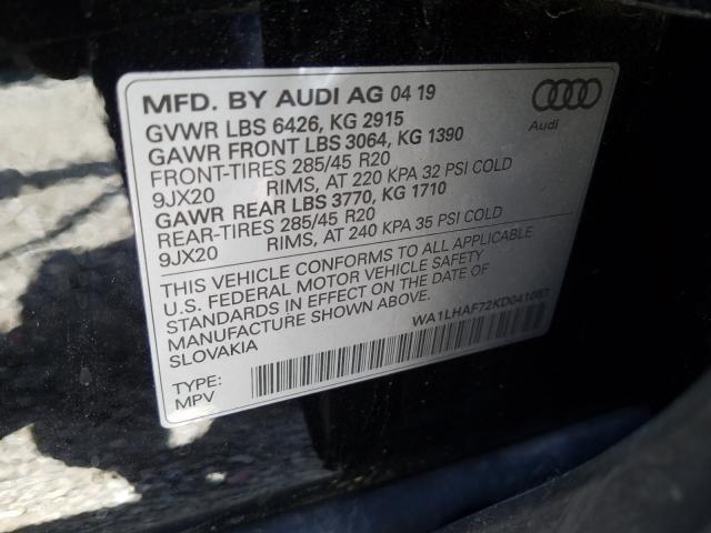 Photo 9 VIN: WA1LHAF72KD041087 - AUDI Q7 PREMIUM 