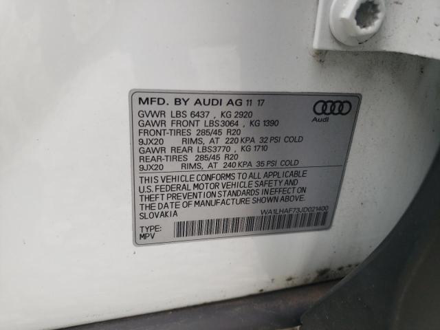 Photo 12 VIN: WA1LHAF73JD021400 - AUDI Q7 PREMIUM 