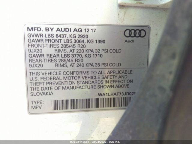 Photo 8 VIN: WA1LHAF73JD026516 - AUDI Q7 