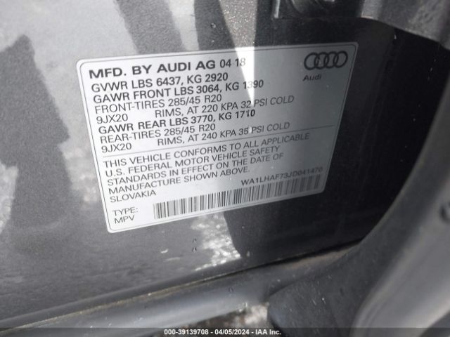 Photo 8 VIN: WA1LHAF73JD041470 - AUDI Q7 