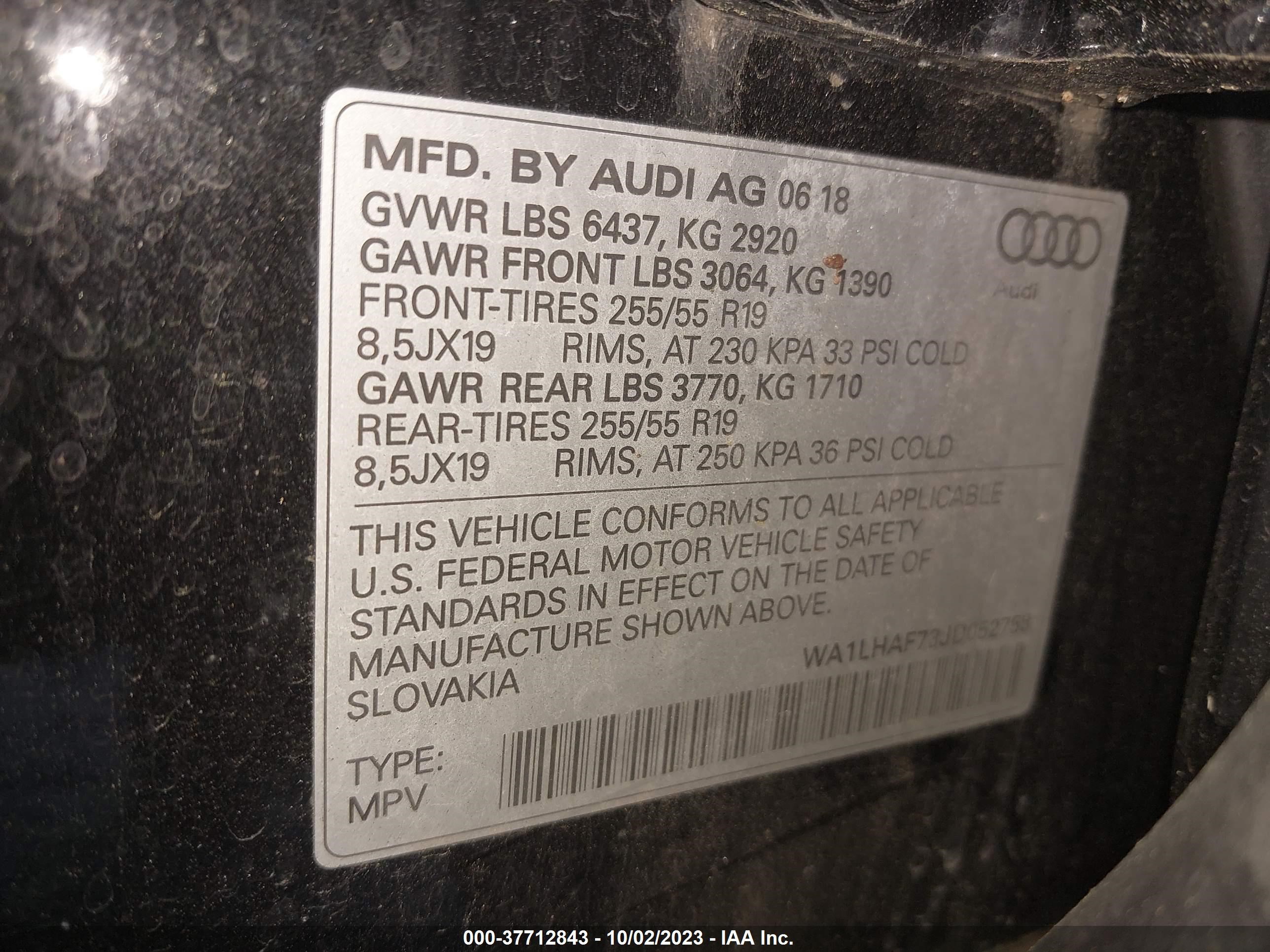 Photo 8 VIN: WA1LHAF73JD052758 - AUDI Q7 