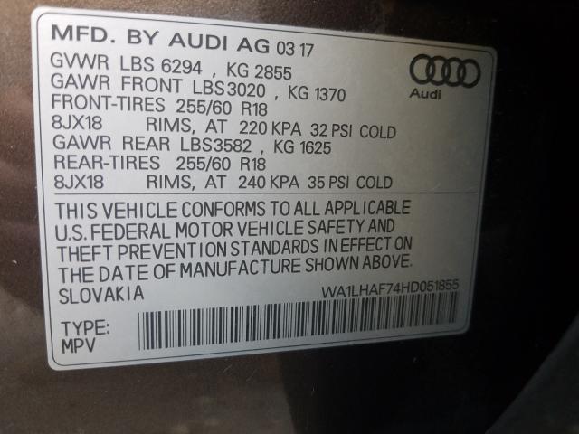 Photo 9 VIN: WA1LHAF74HD051855 - AUDI Q7 PREMIUM 