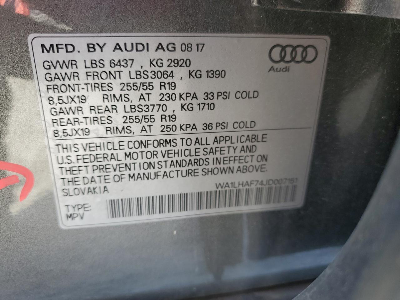 Photo 13 VIN: WA1LHAF74JD007151 - AUDI Q7 