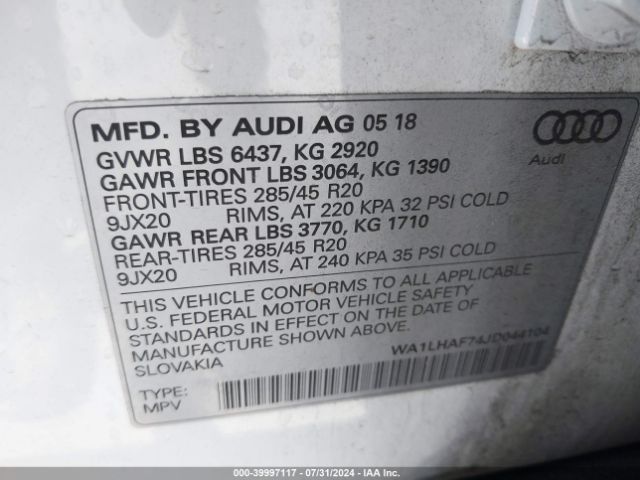 Photo 8 VIN: WA1LHAF74JD044104 - AUDI Q7 