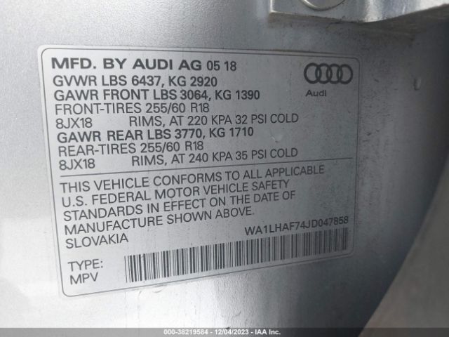 Photo 8 VIN: WA1LHAF74JD047858 - AUDI Q7 