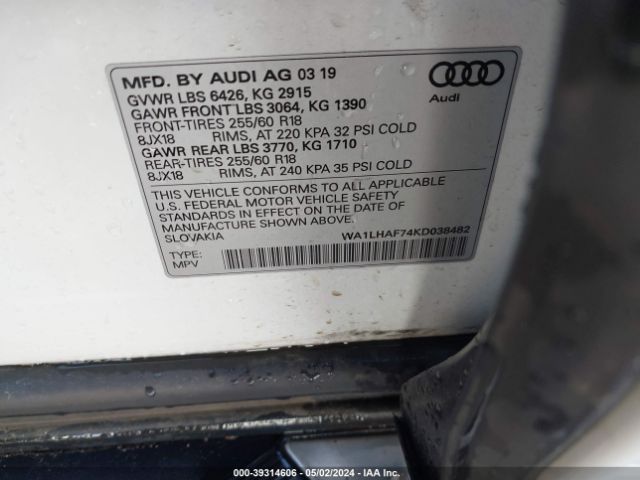 Photo 8 VIN: WA1LHAF74KD038482 - AUDI Q7 