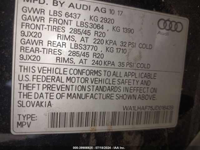 Photo 8 VIN: WA1LHAF75JD016439 - AUDI Q7 