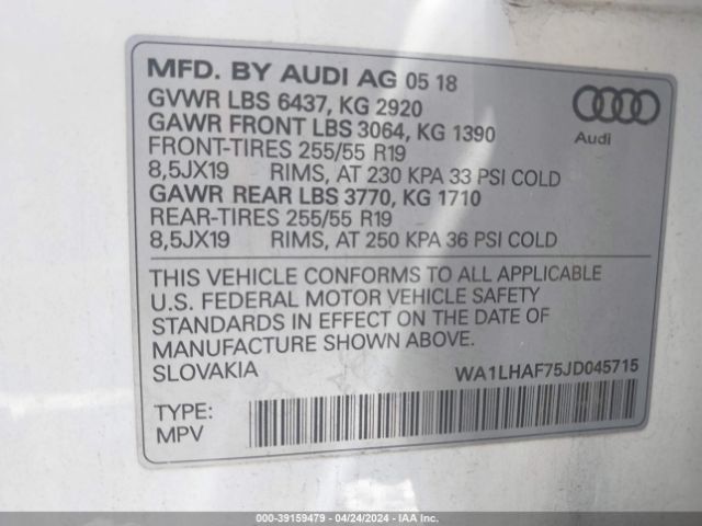 Photo 8 VIN: WA1LHAF75JD045715 - AUDI Q7 