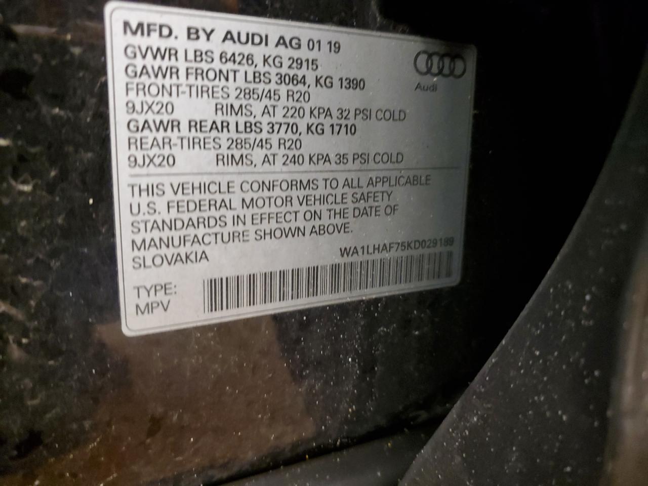 Photo 12 VIN: WA1LHAF75KD029189 - AUDI Q7 