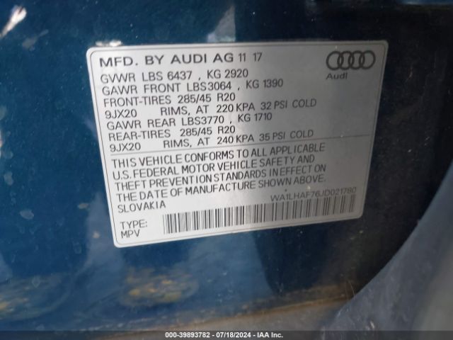 Photo 8 VIN: WA1LHAF76JD021780 - AUDI Q7 