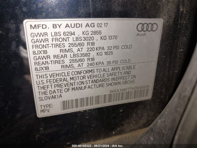 Photo 8 VIN: WA1LHAF77HD045029 - AUDI Q7 