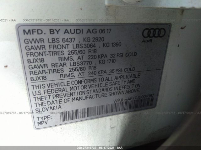 Photo 8 VIN: WA1LHAF77JD004387 - AUDI Q7 