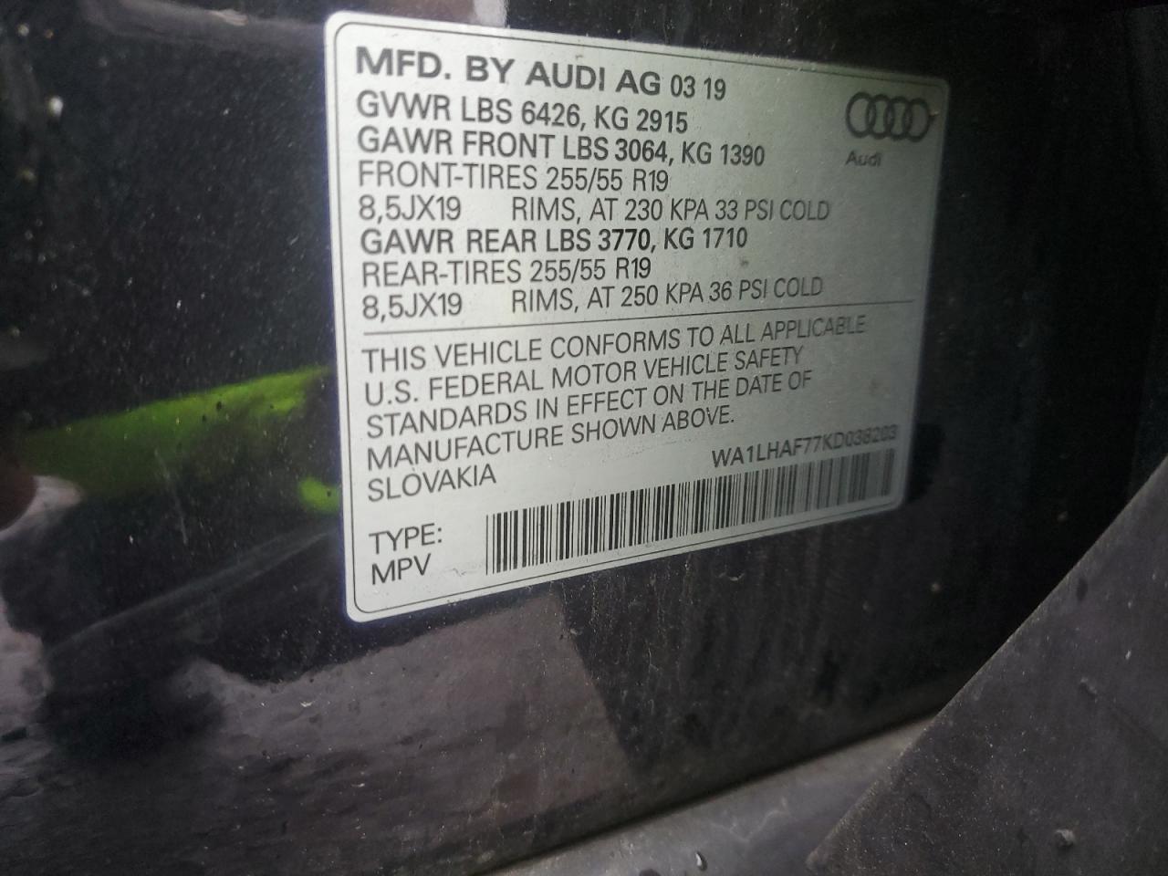 Photo 9 VIN: WA1LHAF77KD038203 - AUDI Q7 